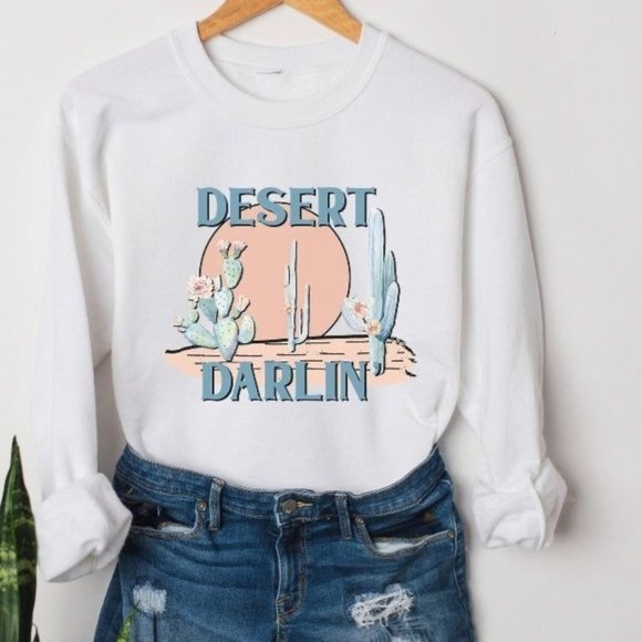 Whiskey Kiss Tops - DESERT DARLIN Handmade Graphic Sweatshirt